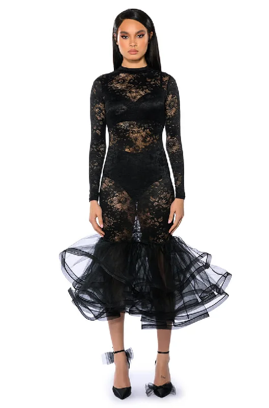 NIGHT OF MY LIFE LACE MAXI DRESS Stylish A-Line Maxi Dress