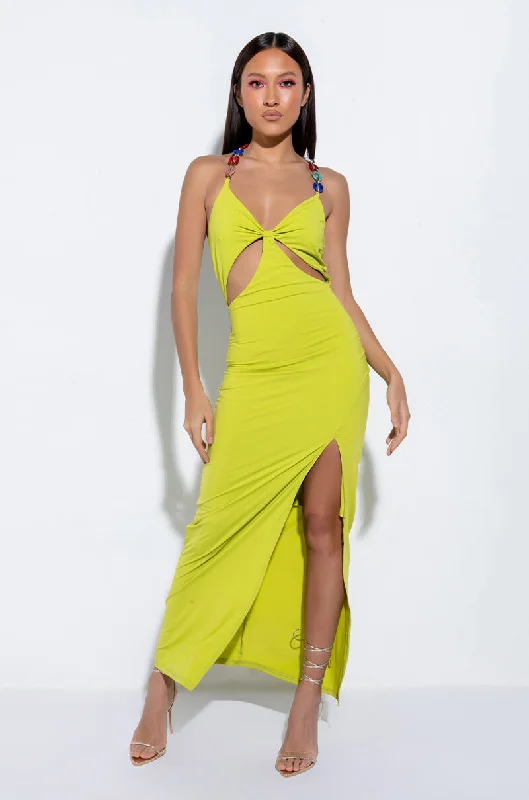 SO HOT HIGH SLIT MAXI DRESS Trendy Printed Maxi Dress
