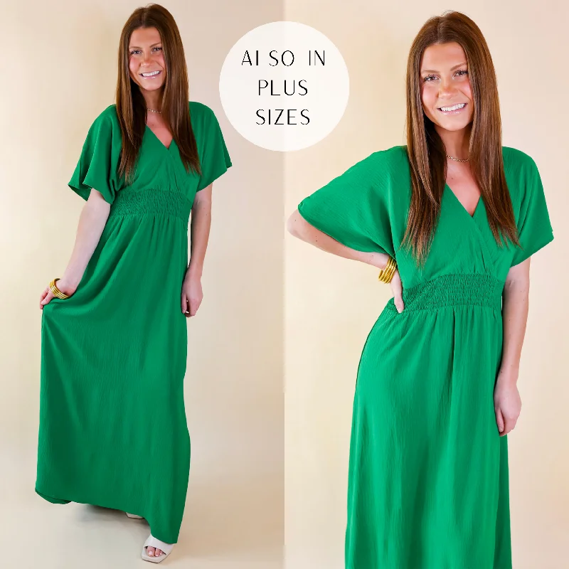 Last Chance Size Small | Wildly In Love V Neck Maxi Dress with Smocked Waist in Green Chic Off-Shoulder Maxi Dress Last Chance Size Small | Wildly In Love V Neck Maxi Dress with Smocked Waist in Green Chic Off-Shoulder Maxi Dress