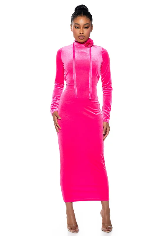 WELCOME TO THE TOP VELVET MAXI DRESS Comfortable Casual Maxi Dress