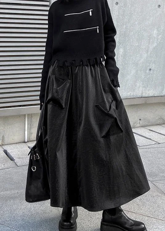 2024 autumn and winter  high waist mid length long skirt denim skirt classic