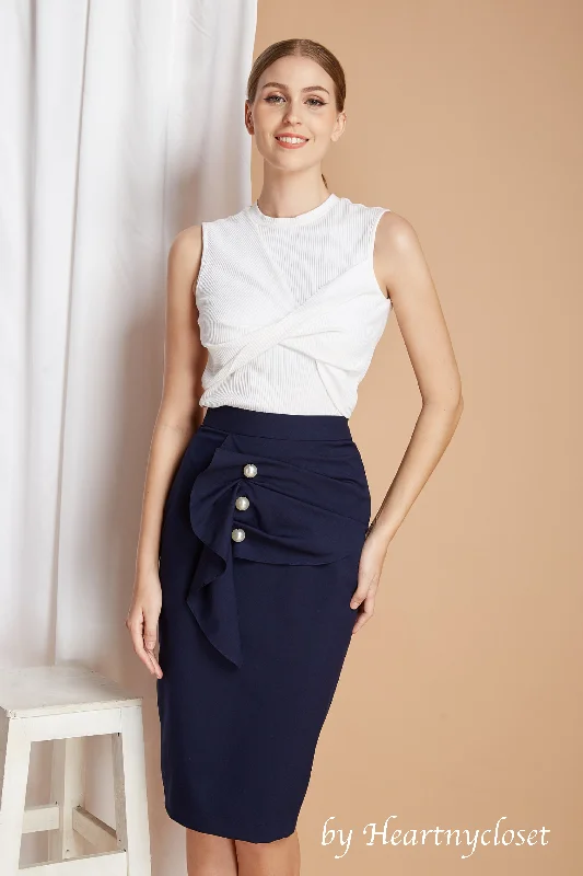 ADELE - wrap top and pearl skirt pencil skirt chic