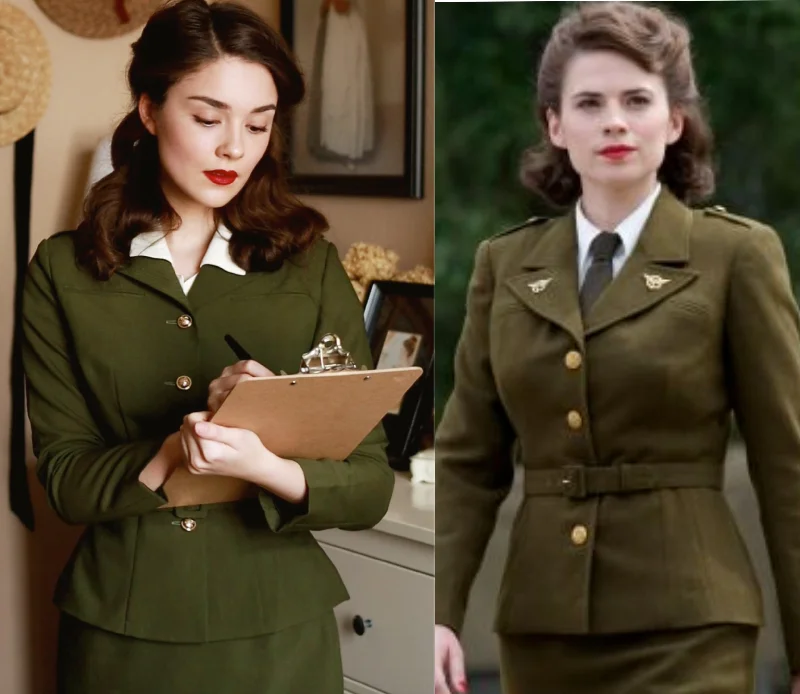 Agent Carter military suit- vintage inspired suit with pencil skirt velvet skirt luxurious Agent Carter military suit- vintage inspired suit with pencil skirt velvet skirt luxurious
