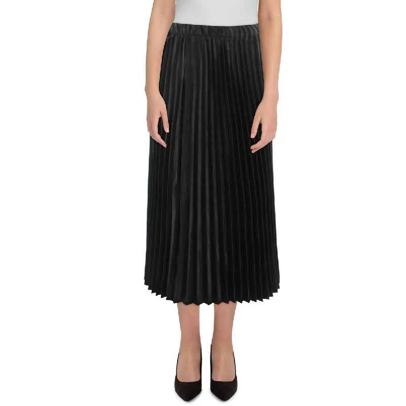 Anne Klein Womens Satin Shutter Pleat Midi Skirt boho skirt vibe