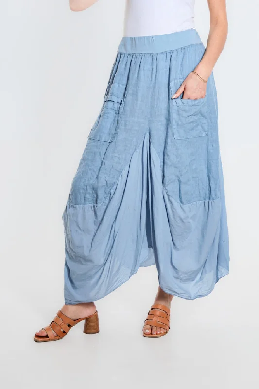 Brenna Cotton/Linen Bunched Pocket Skirt (SL102W) velvet skirt plush