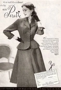 Aria - vintage 1950s suit with pencil skirt linen skirt relaxed