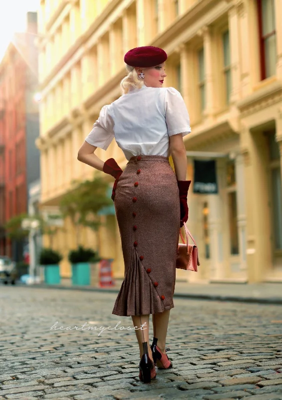 Deborah skirt - pencil skirt with pleats denim skirt durable