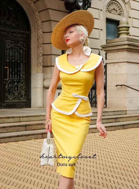 Doris - vintage 1950s suit with pencil skirt high waist skirt