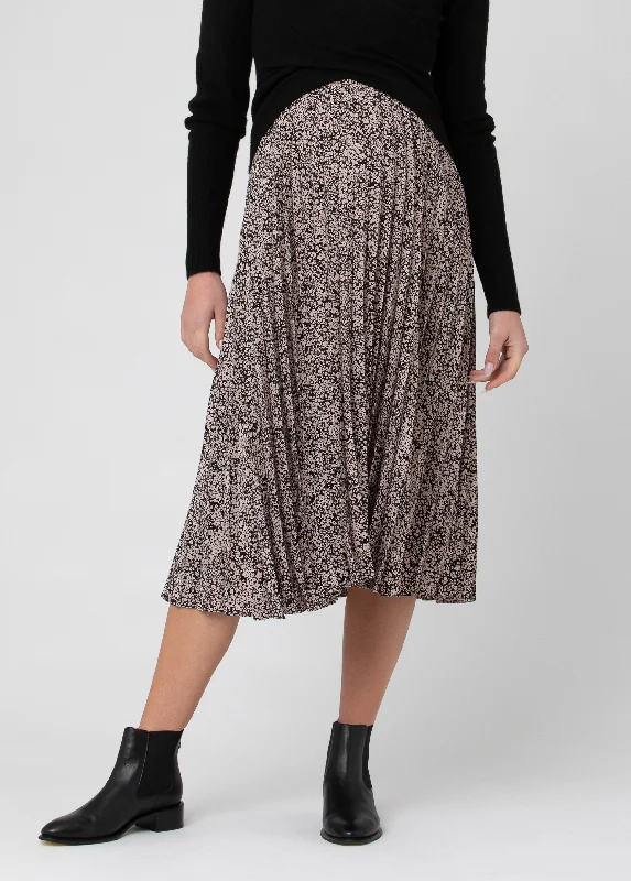 Ripe Maternity Florence Pleat Maternity Midi Skirt floral skirt print