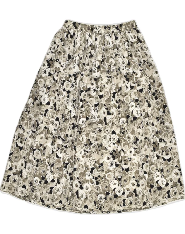 FRANKENWALDER Womens Pleated Skirt EU 38 Medium W26 Grey Floral Polyester low waist skirt FRANKENWALDER Womens Pleated Skirt EU 38 Medium W26 Grey Floral Polyester low waist skirt