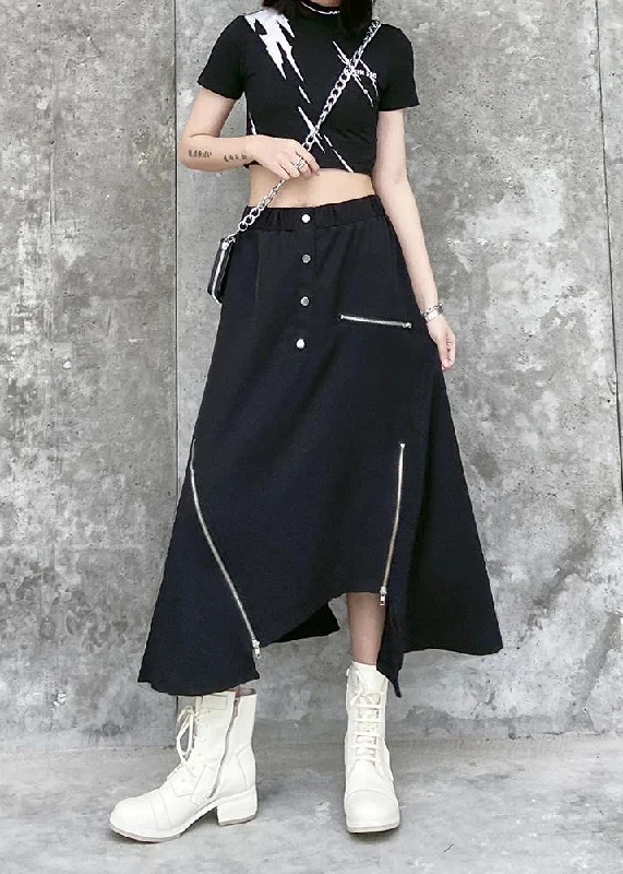 Irregular skirt female summer a-line skirt in the long section of large size elastic waist wild casual skirt low waist skirt Irregular skirt female summer a-line skirt in the long section of large size elastic waist wild casual skirt low waist skirt