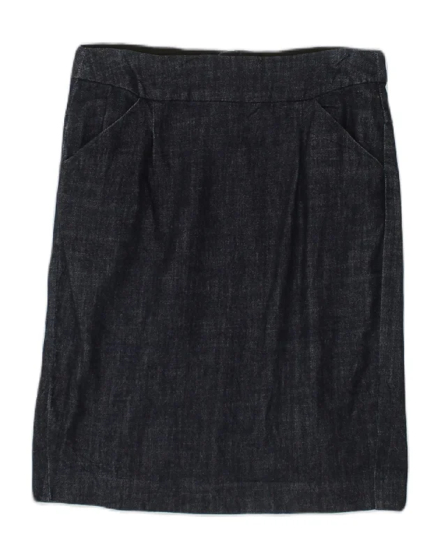 J. CREW Womens Denim Skirt US 8 Medium W32 Navy Blue Cotton ribbed skirt waist