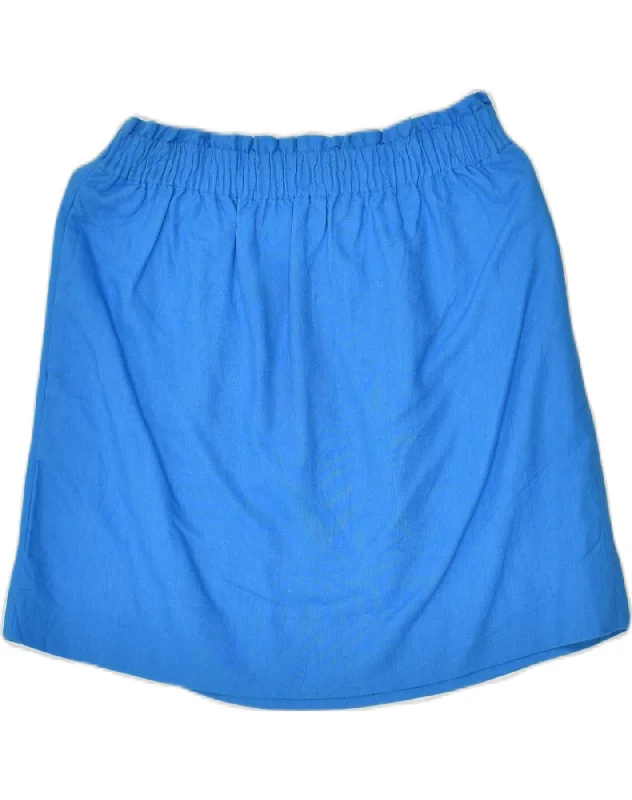 J. CREW Womens Straight Skirt US 4 Small W30  Blue Linen flowy skirt hem