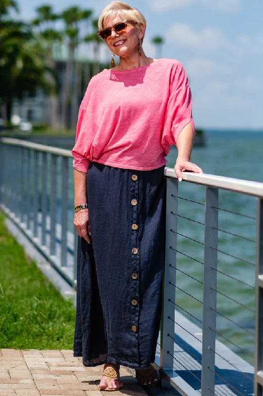 Jessie Button Front Linen Skirt (SL105) chiffon skirt floaty