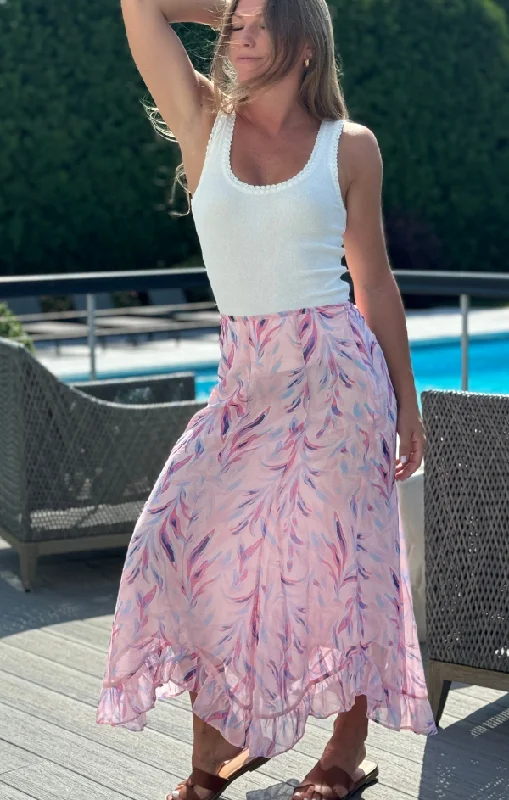 Karina Midi Skirt silk skirt lustrous