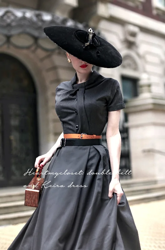 Keira - swing pleated skirt celebrity fold neckline mini skirt trendy