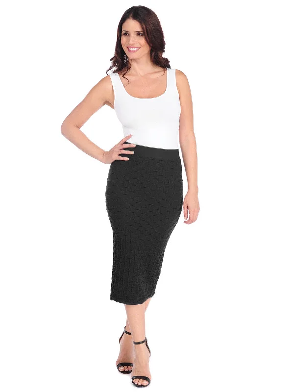 Lattice Midi Skirt (28SM) chiffon skirt airy