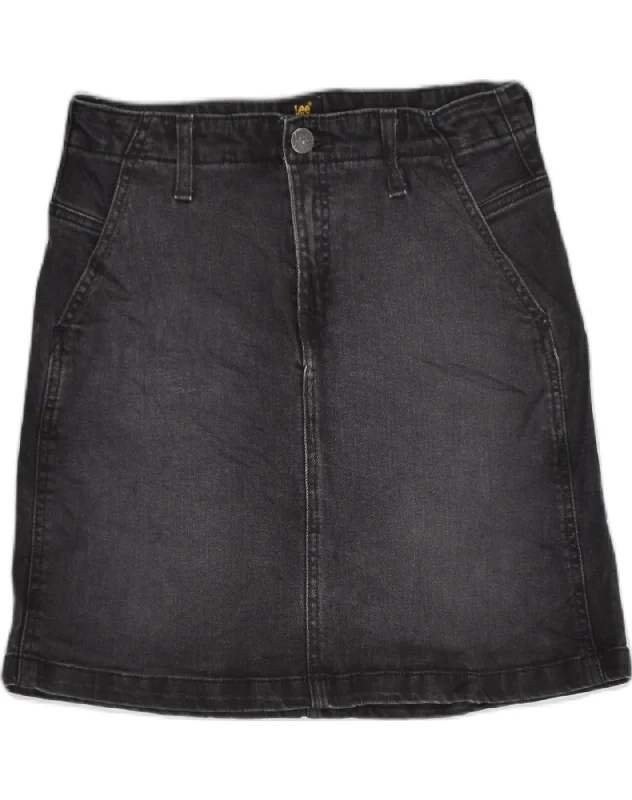 LEE Womens Tailored Denim Skirt W28 Medium  Black Cotton cotton skirt soft