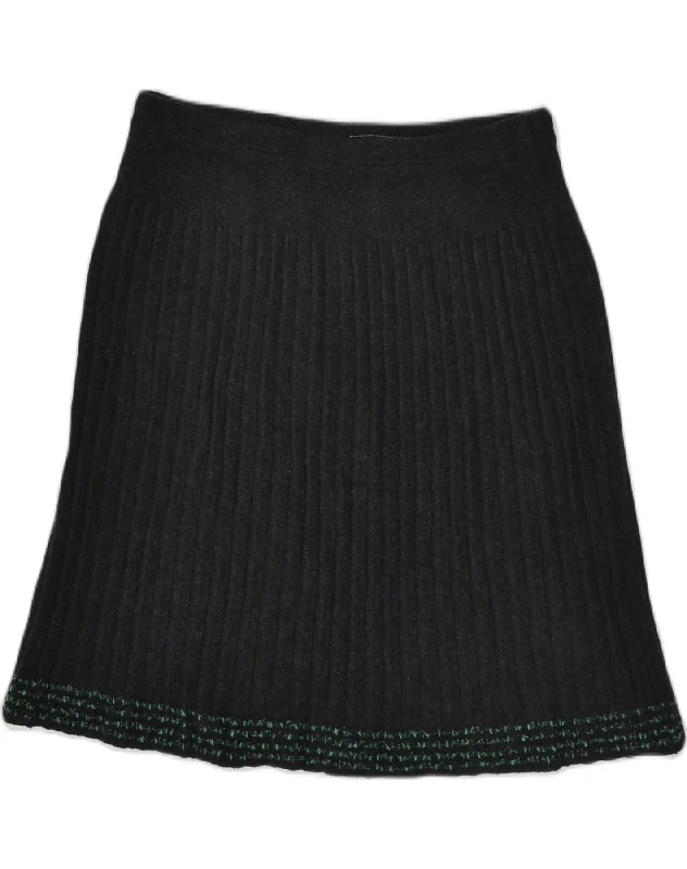 LIOLA Womens Knit Pleated Skirt IT 52 2XL W34 Grey lace skirt intricate