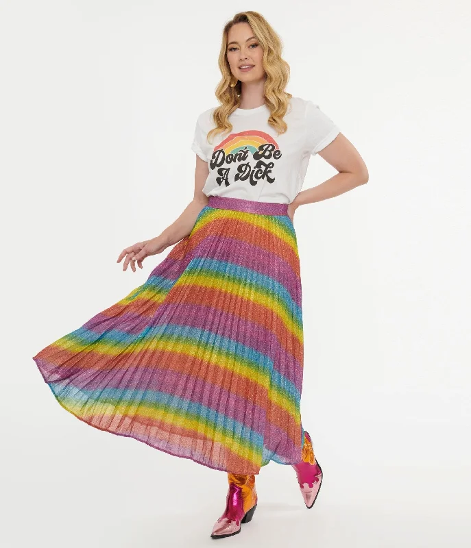 Metallic Rainbow Always Stand Out Midi Skirt linen skirt natural
