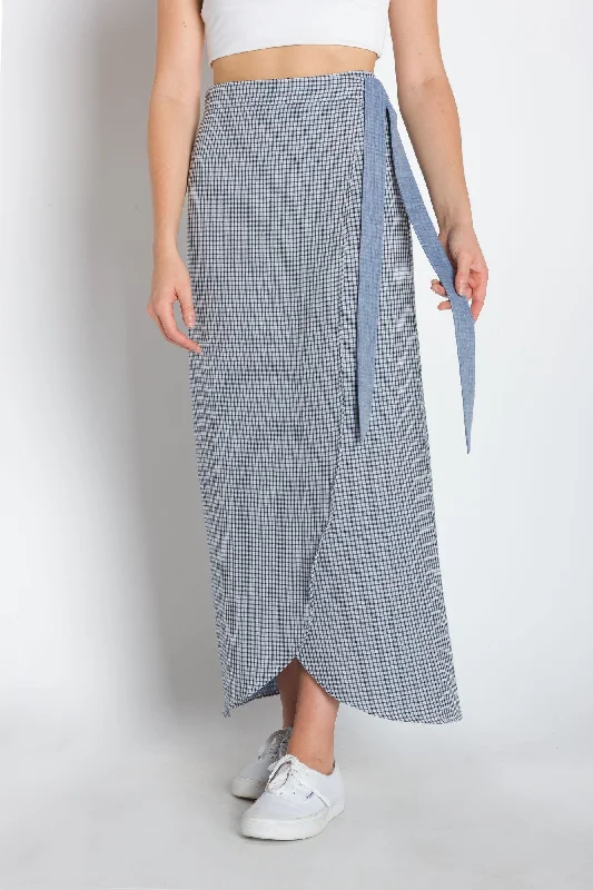 Patricia | Women's Calf Length Woven Wrap Skirt chiffon skirt lightweight