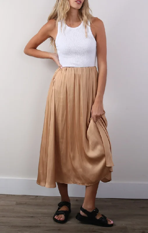 Satin Blake Midi Skirt chiffon skirt airy