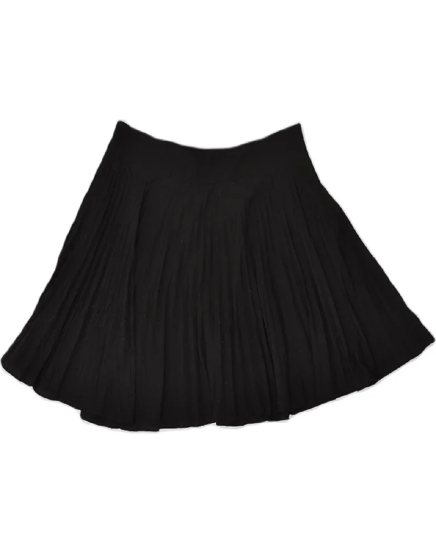 STEFANEL Womens A-Line Skirt EU 40 Medium W34  Black Polyester mini skirt trendy