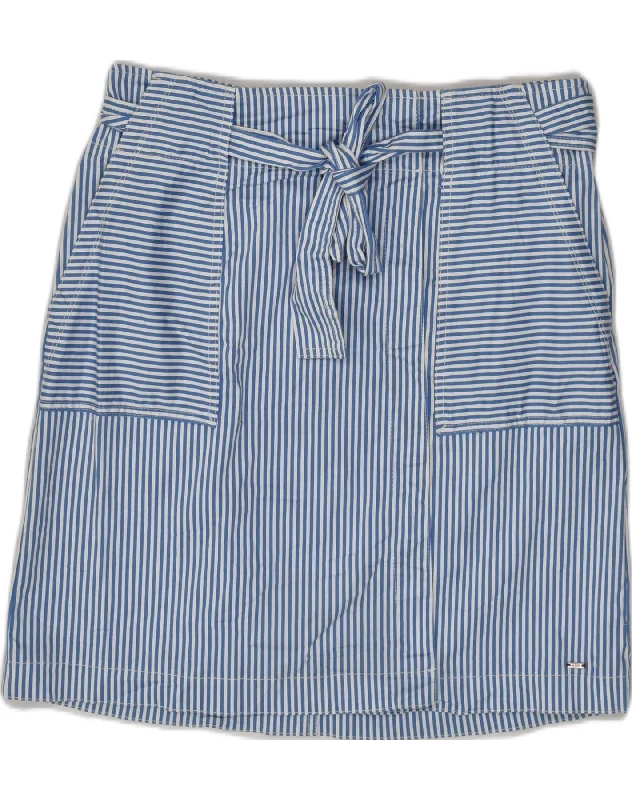 TOMMY HILFIGER Womens Straight Skirt US 12 Large W32  Blue Pinstripe velvet skirt plush