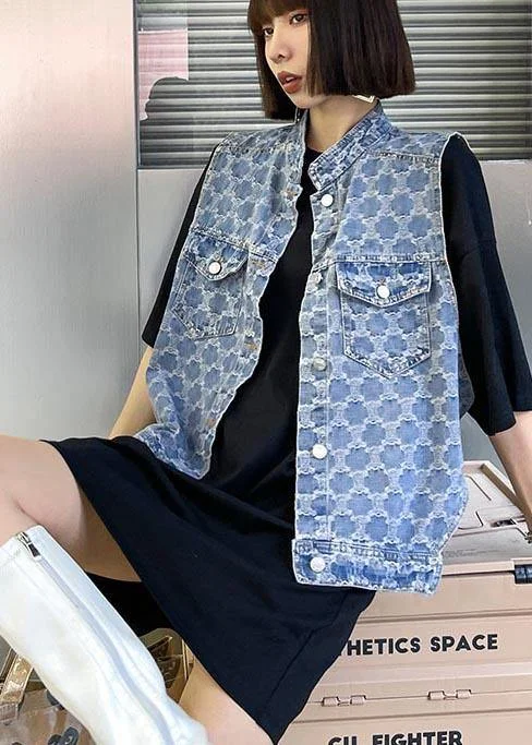 Two Piece Blue Black Denim Vest With Loose And Fashionable Skirt leather skirt sleek Two Piece Blue Black Denim Vest With Loose And Fashionable Skirt leather skirt sleek