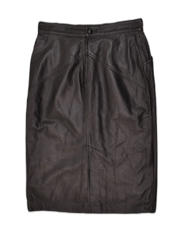 VERA PELLE Womens Leather Skirt IT 46 Large W28 Black Leather corduroy skirt durable VERA PELLE Womens Leather Skirt IT 46 Large W28 Black Leather corduroy skirt durable