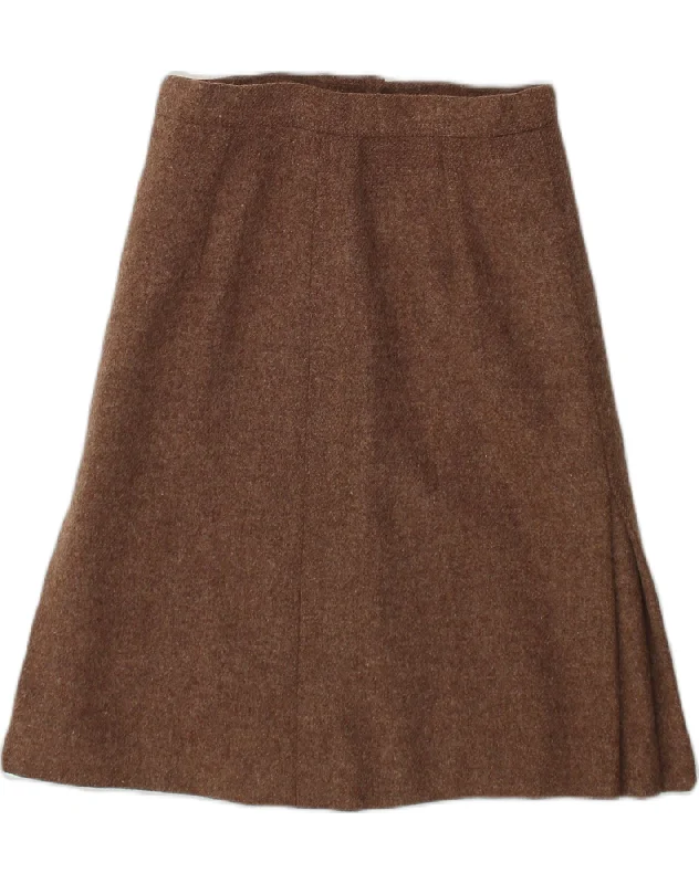 VINTAGE Womens A-Line Skirt W28 Medium Brown lightweight skirt design
