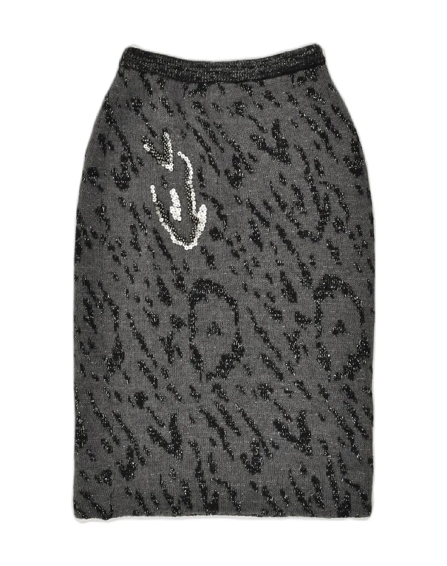 VINTAGE Womens Knit Straight Skirt Small W28  Grey Mohair cashmere skirt fine