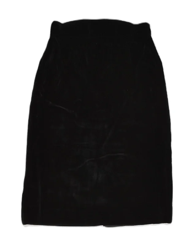 VINTAGE Womens Straight Skirt W25 XS  Black linen skirt natural