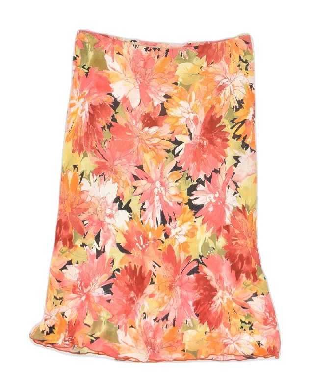 VINTAGE Womens Straight Skirt W28 Medium  Multicoloured Floral maxi skirt elegant