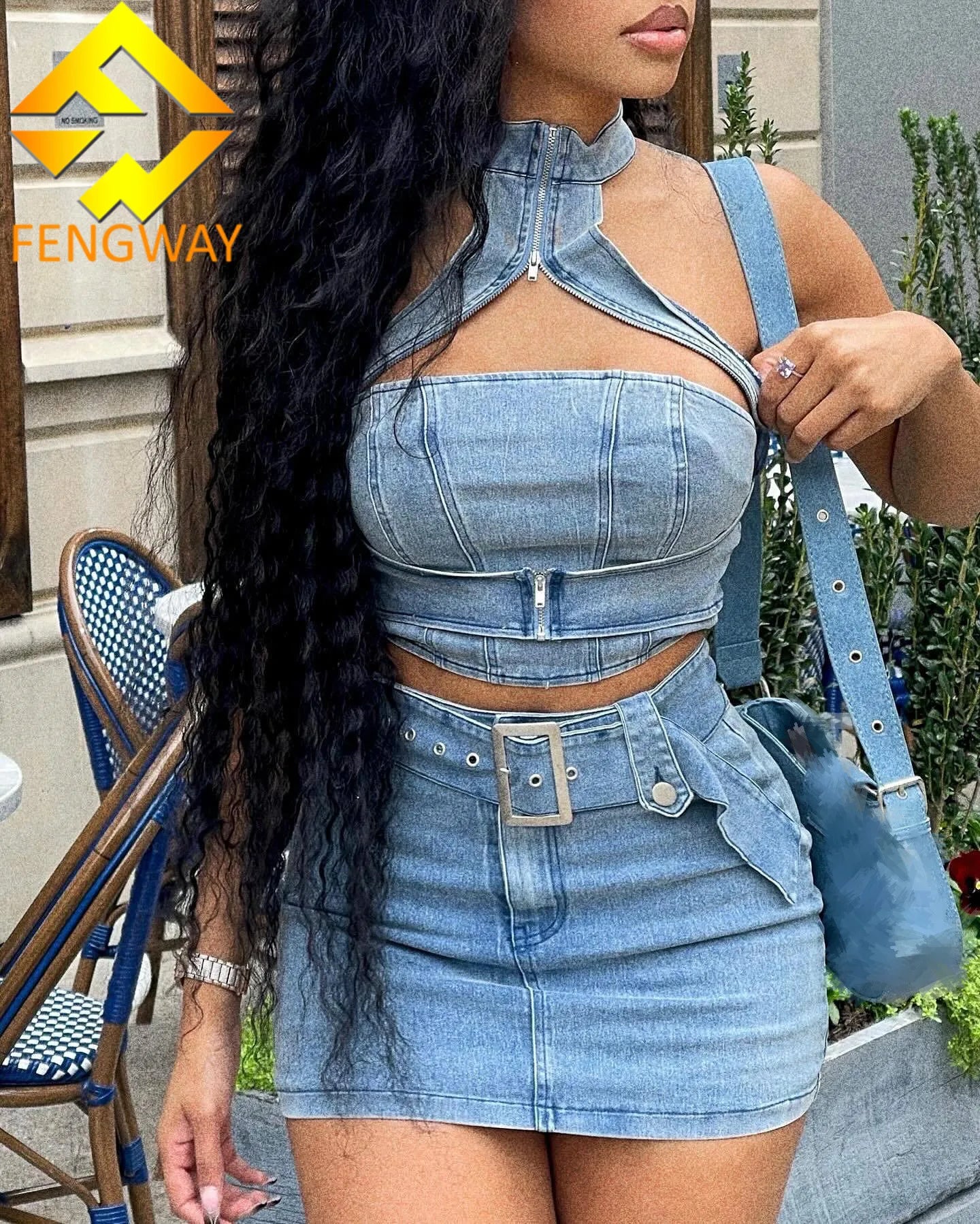 2024 Trending Jeans Shorts 2 Piece Women clothes set Y2k Stretch Sleeveless Crop Top with Denim Cargo SkIrts women denim set chiffon skirt airy 2024 Trending Jeans Shorts 2 Piece Women clothes set Y2k Stretch Sleeveless Crop Top with Denim Cargo SkIrts women denim set chiffon skirt airy