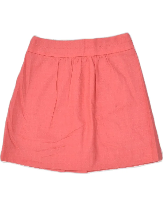 J. CREW Womens A-Line Skirt US 2 XS W27  Pink Wool leather skirt refined