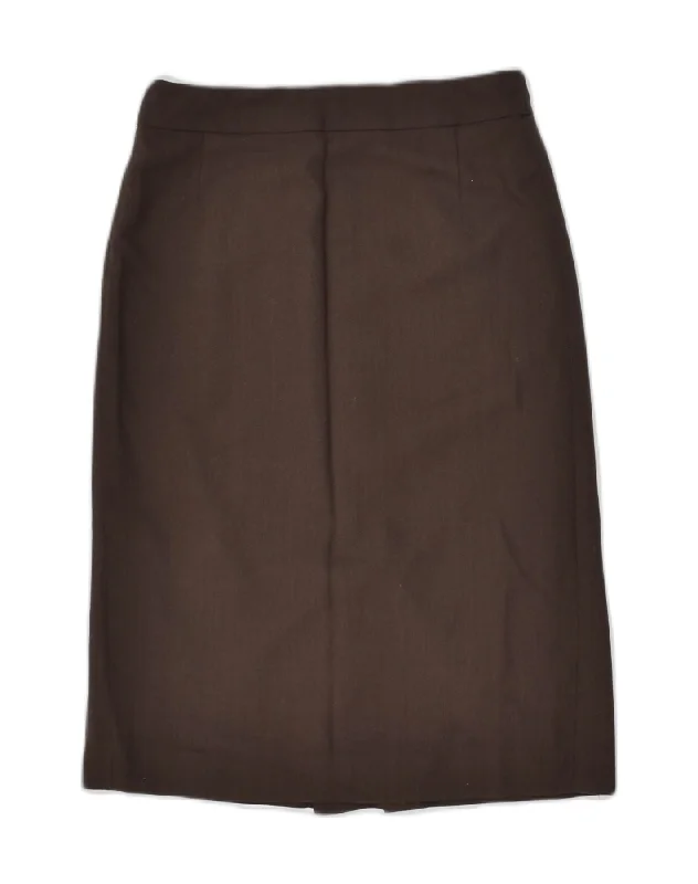 J. CREW Womens Midi Skirt US 2 XS W25  Brown Wool wool skirt warm
