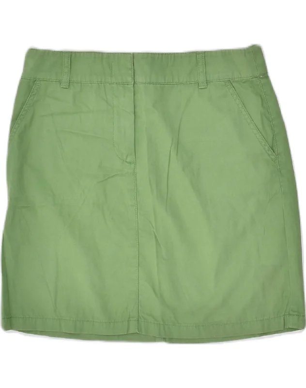 J. CREW Womens Mini Skirt US 8 Medium W30 L16  Green Cotton silk skirt sleek
