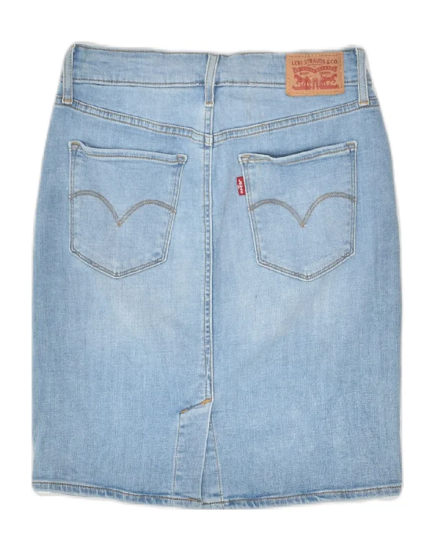 LEVI'S Womens Denim Skirt W24 XS Blue Cotton velvet skirt rich