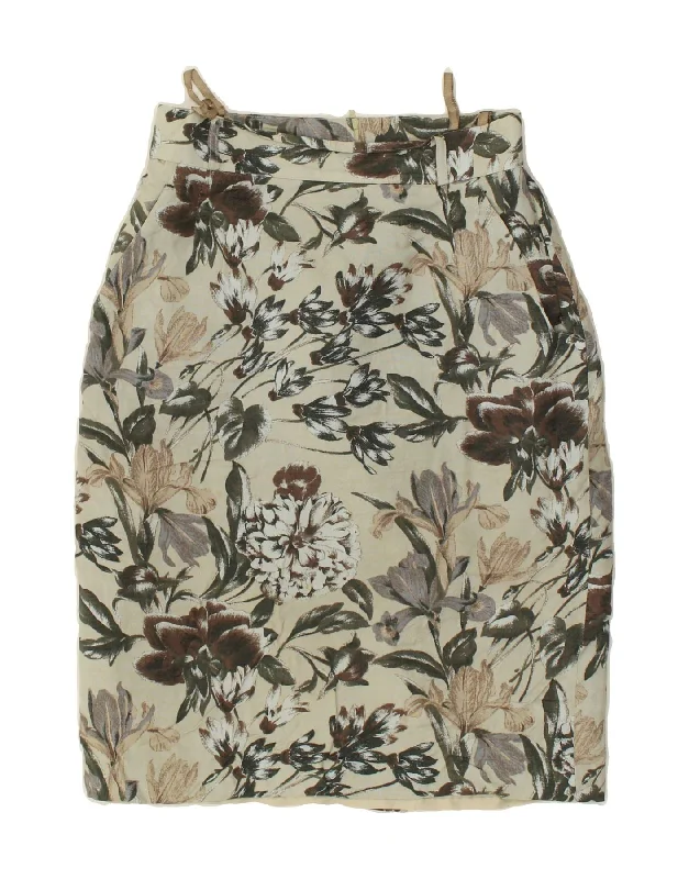 VINTAGE Womens Pencil Skirt UK 12 Medium W28 Green Floral Viscose lace skirt intricate VINTAGE Womens Pencil Skirt UK 12 Medium W28 Green Floral Viscose lace skirt intricate