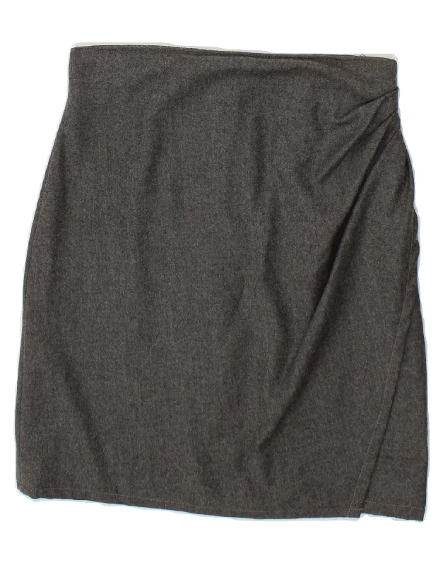 VINTAGE Womens Peplum Skirt W30 Medium  Grey cashmere skirt rich