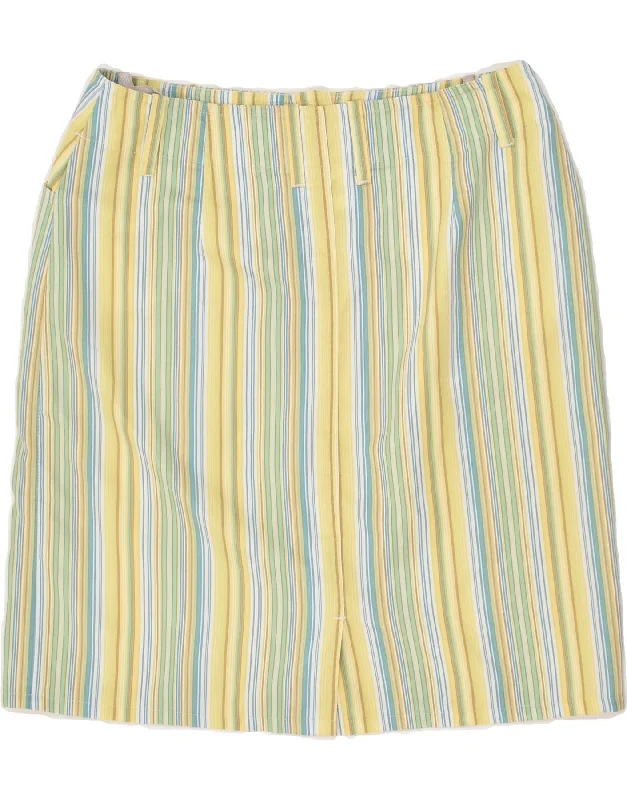 VINTAGE Womens Straight Skirt EU 36 Small W28 Yellow Striped Polyester wool skirt thick VINTAGE Womens Straight Skirt EU 36 Small W28 Yellow Striped Polyester wool skirt thick
