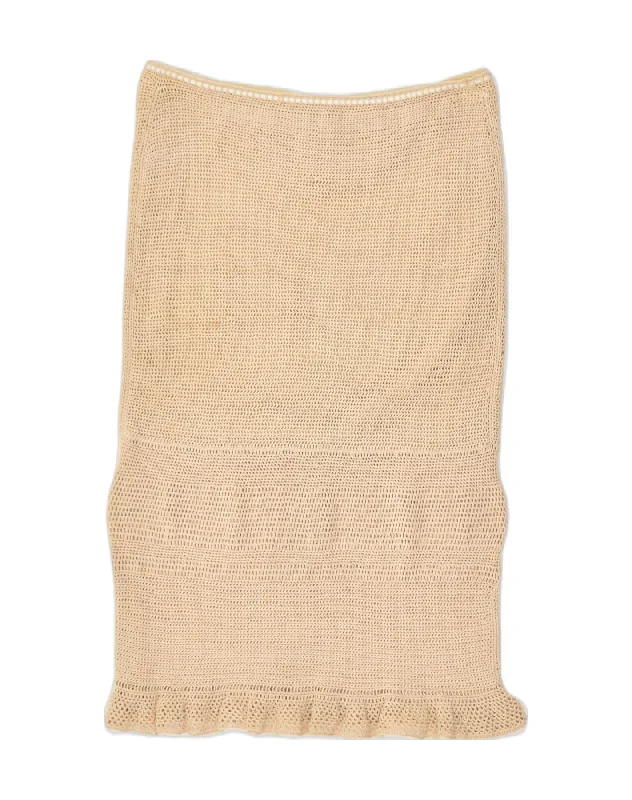 VINTAGE Womens Straight Skirt W30 Medium Beige corduroy skirt cozy