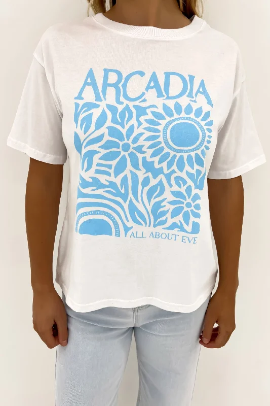 Arcadia Boyfriend Tee White Mesh Blend Leather Blend Suede Blend