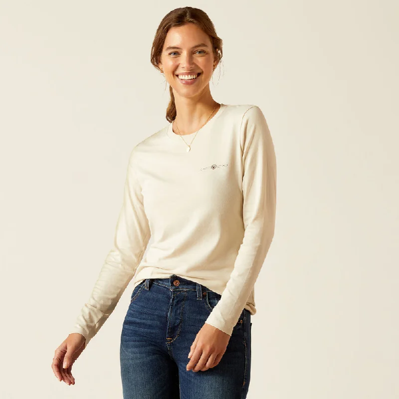 Ariat Rein Seal Long Sleeve Shirt Natural - 2527 Elegant Off-Shoulder Short Shirt