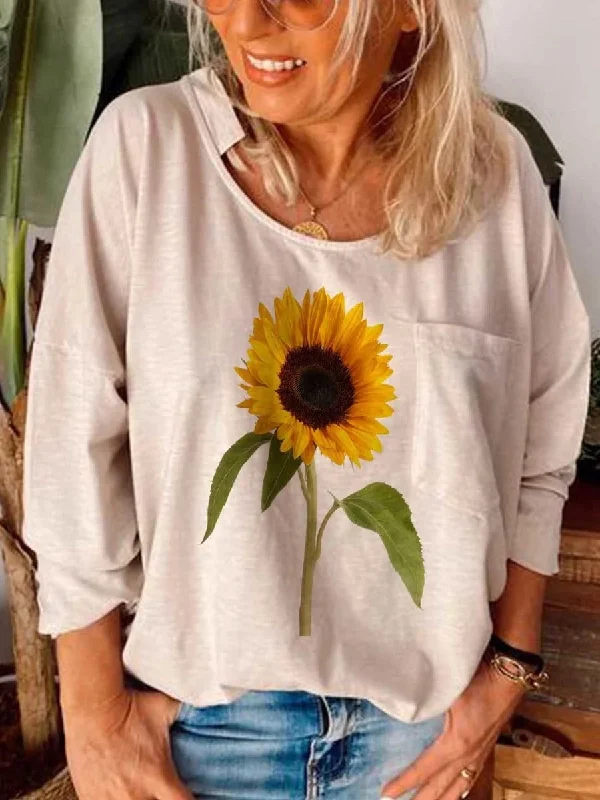 Casual O-Neck Shirts & Tops Comfortable Flowing Short Sleeve