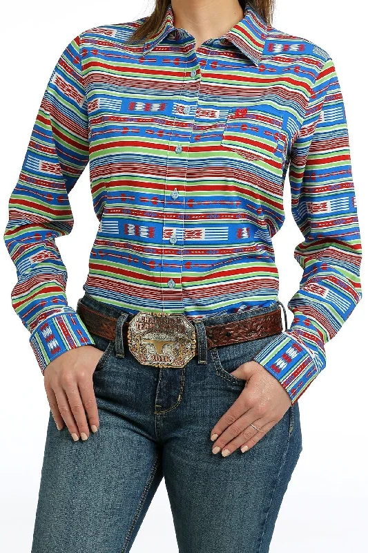 Cinch Women's Long Sleeve Arena Flex Printed Shirt Fashionable Plaid Short Sleeve