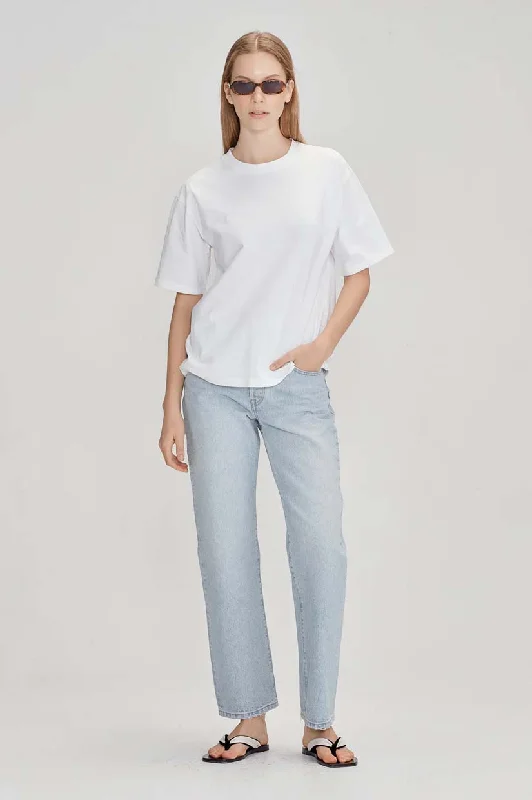 Commoners Organic Relaxed Tee - White Polka Dot Checkered Tartan