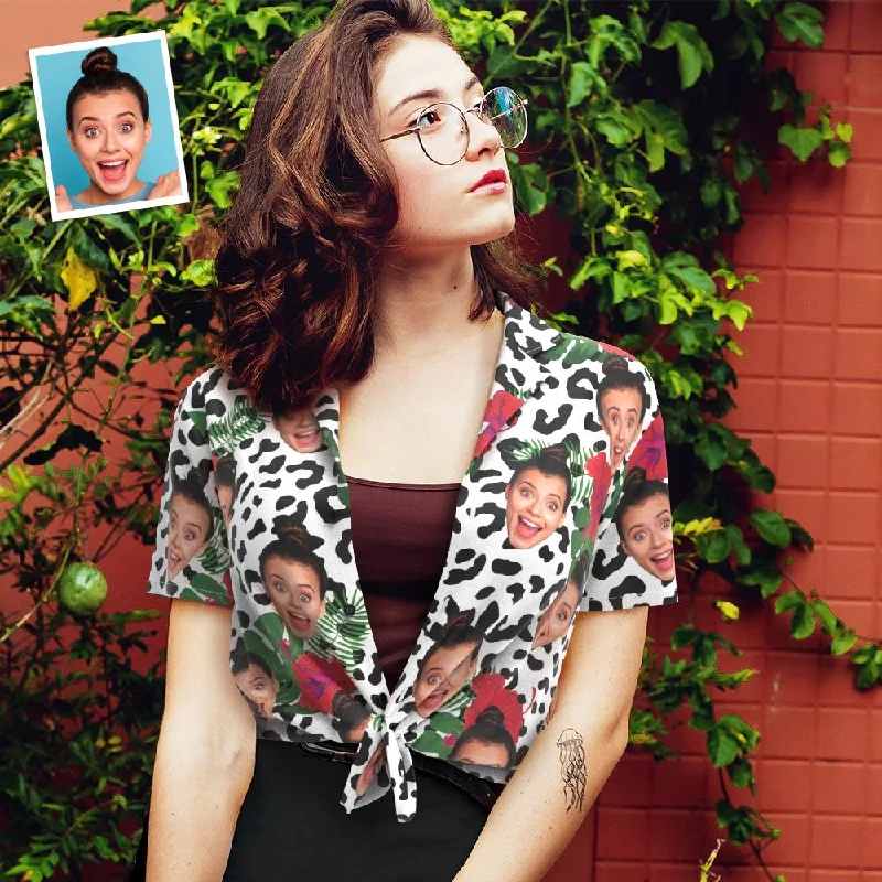 Personalised Women's Photo Hawaiian Shirt Gift for Her - Animal Party Casual Oversized Short Shirt Personalised Women's Photo Hawaiian Shirt Gift for Her - Animal Party Casual Oversized Short Shirt