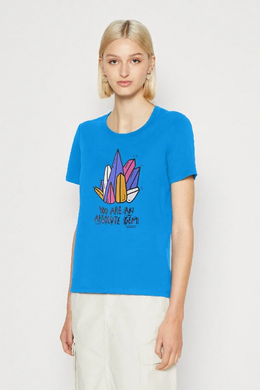 East West Women's Absolute Gem Printed Short Sleeve Tee Shirt Modern Casual Short Sleeve East West Women's Absolute Gem Printed Short Sleeve Tee Shirt Modern Casual Short Sleeve